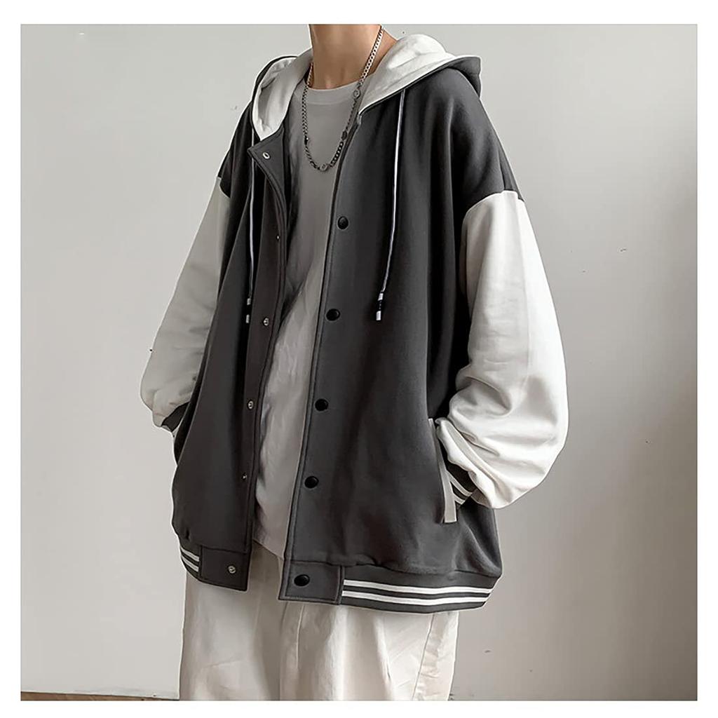 Parka Velká Populární Zimní Šedá 4XL [Poperdision] Pánská Mikina, Módní, Velikost, Bunda, Sportovní, S Kapucí, Stylová, Ležérní, Svetr, Kabát,