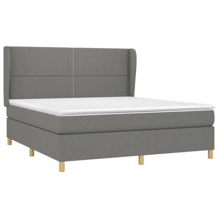 3128454 vidaXL Divan Bed with Mattress Dark Grey 160x200cm Fabric