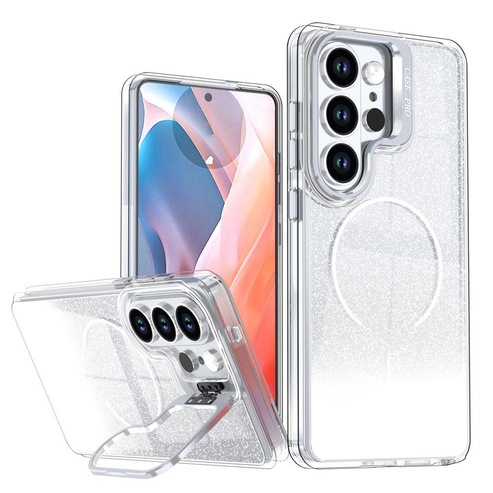 Glitter Gradient for Magsafe Bracket Case for Samsung Galaxy S26 Ultra S25 Plus S24 FE A56 A37 A17 Magnetic Holder Stand Cover