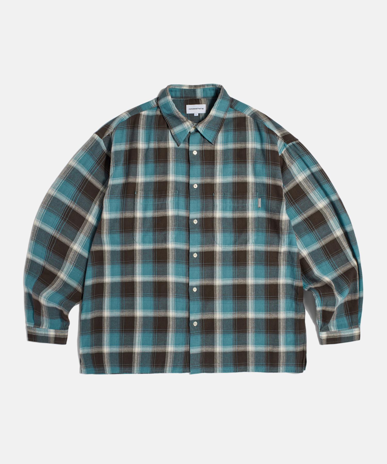Espionage Multi Plaid 2Pocket Shirt Blue L