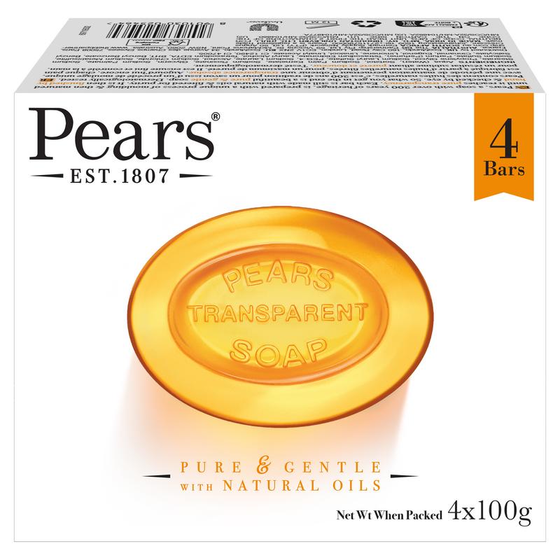 Pears Pure & Gentle with Natural Oil Soap, 100g, 4 pcs