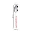 Light luxury Pearl Byen cutlery spoon High appearance level ceramic handle cutlery Steak cutlery Dessert cake fork 1PC