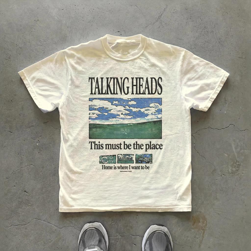 Fashion Pattern Tshirt 100 Cotton Highquality Simple Comfortable And Loosefitting Tshirt