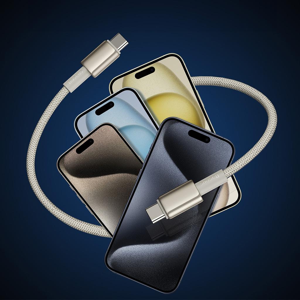 Baseus Premium 100W USB-C to USB-C Charging Cable, 2m – Tungsten Gold