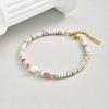 Stainless Steel Pearl Colored Crystal Bead Bracelet, Temperament Versatile Jewelry Women Br-2734