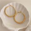 French Retro Metal Ear Cuffs: Elegant Woven Texture, High-End European & American Style