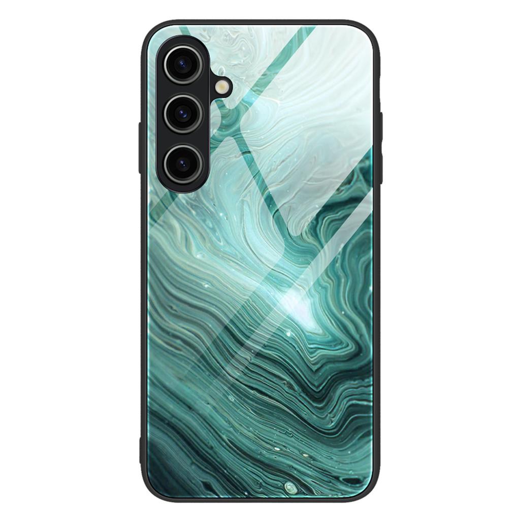 For Samsung Galaxy A05s 4G Case Marble Pattern Tempered Glass+PC+TPU Slim Phone Cover