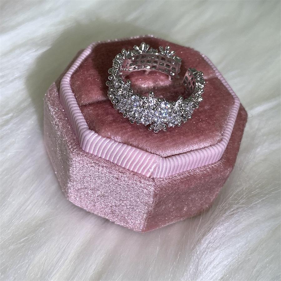 Over 120 Styles Korean style zircon diamond ring women's 925 sterling silver spring and summer niche light luxury high-end index finger ring open ring