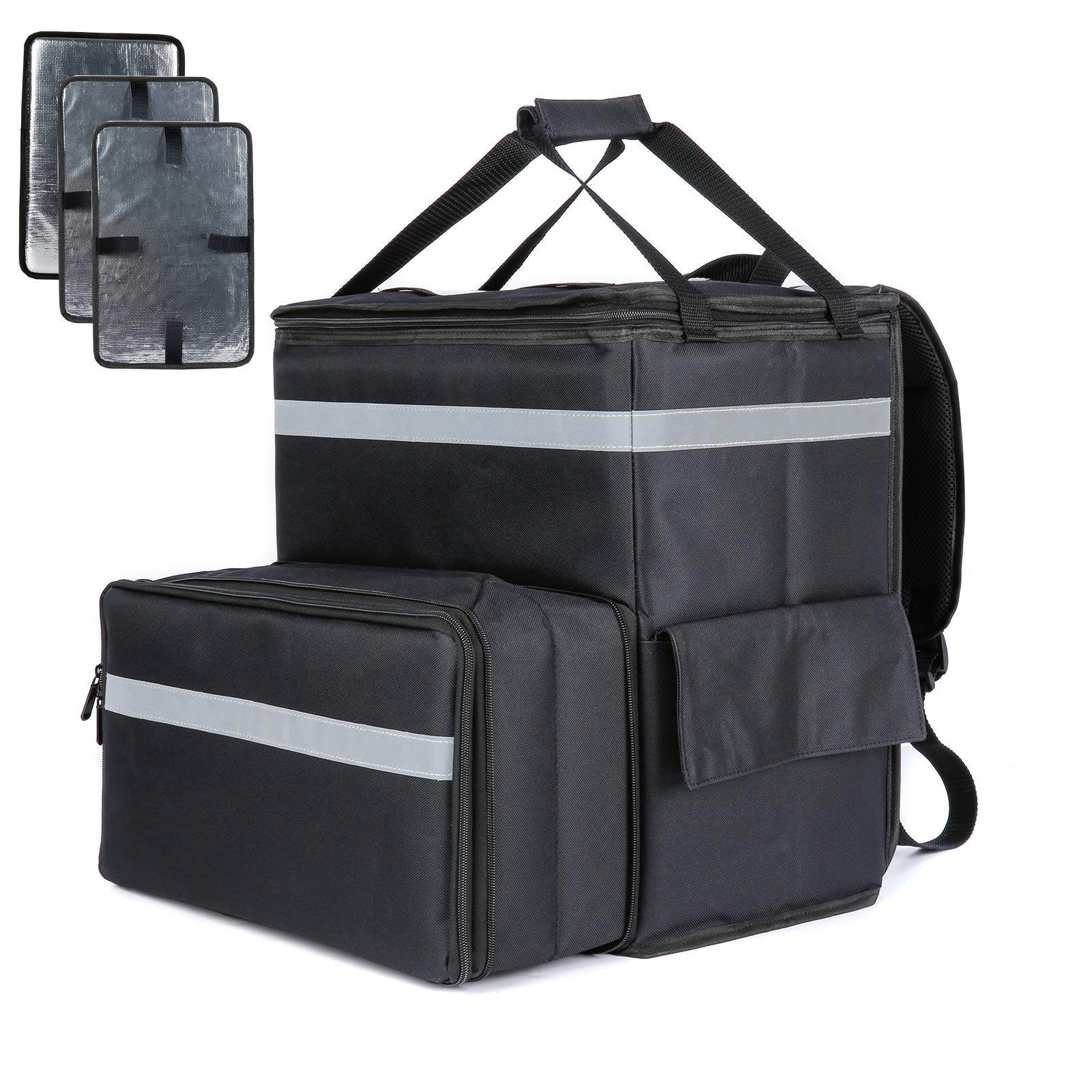 

Yushang Delivery Коммерческий Изотермический Кулер для Пиццы Большие 3-секционные Сумки, Использование, Сумки, Сумки, Вместимость, Сверхпрочный, Складной, чёрный