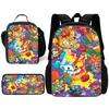Cartoon toys Super Zings SuperThings Child School Backpack with Lunch Bags ,Pencil Bags ,School Bags for Boys Girls Best Gift