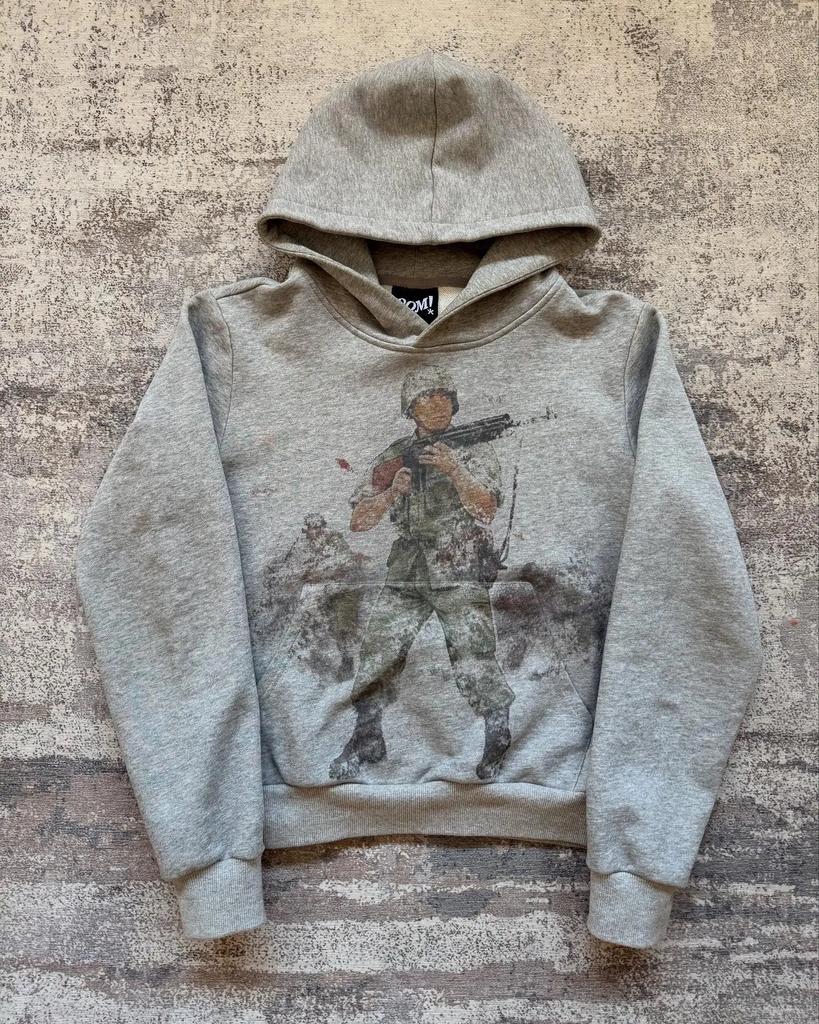 European and American New Hoodie Sweater Soldier Retro Print Loose Street Sports Hooded Sweater Jacket