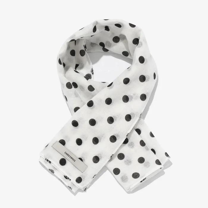Dot Bandana Scarf (White)