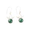 925 Stamped Silver Malachite Gemstone Handcrafted Jewelry Earrings 1.63" For Her EE-152-33
