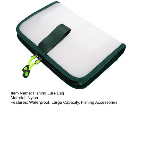 Fishing Lure Storage Bag, Waterproof Squid Jig Hook Organizer Zipper Bag, Foldable Fishing Tackle Hard Bait Protective