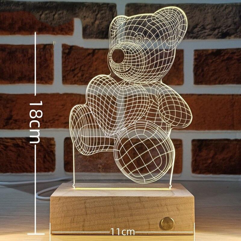 USB Acrylic LED Night Gift for girl friend Lamp for Bedroom Christmas Gift Home Decoration Mom night Bed light