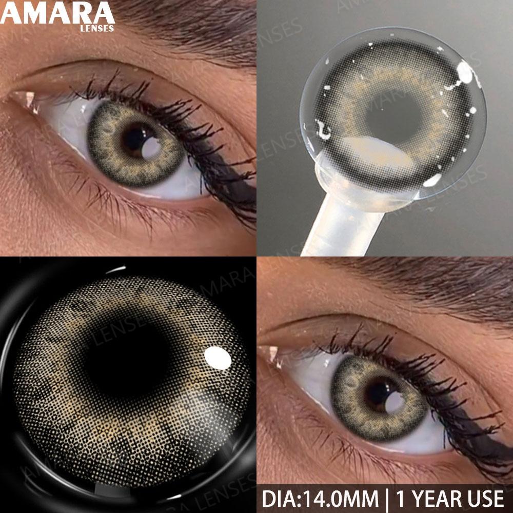 AMARA 1 Paar Farbige Kontaktlinsen Jahreslinsen Natürlicher Look Braune Augenlinsen Graue Kontakte Blaue Linsen Grüne Augenlinsen