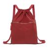 Lightweight Drawstring Pocket Solid Color Sports Backpack Women's Large Capacity Fitness Drawstring Backpack