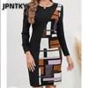 JPNTKY Fashion Autumn Winter Long Sleeve O-Neck Casual Dresses