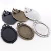 New Fashion  5pcs 30x40mm Inner Size Antique Silver Plated Gold Color Bronze Black Pin Brooch Simple Style Base Setting Pendant