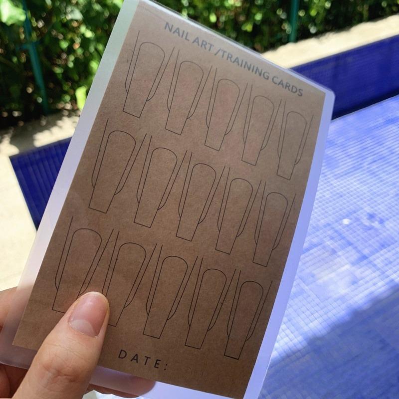 Nail Art Lines Practice Paper Drawing Painting Template Learning Book Manicure Tools Uv Gel Polish Guide Nails Accessoires