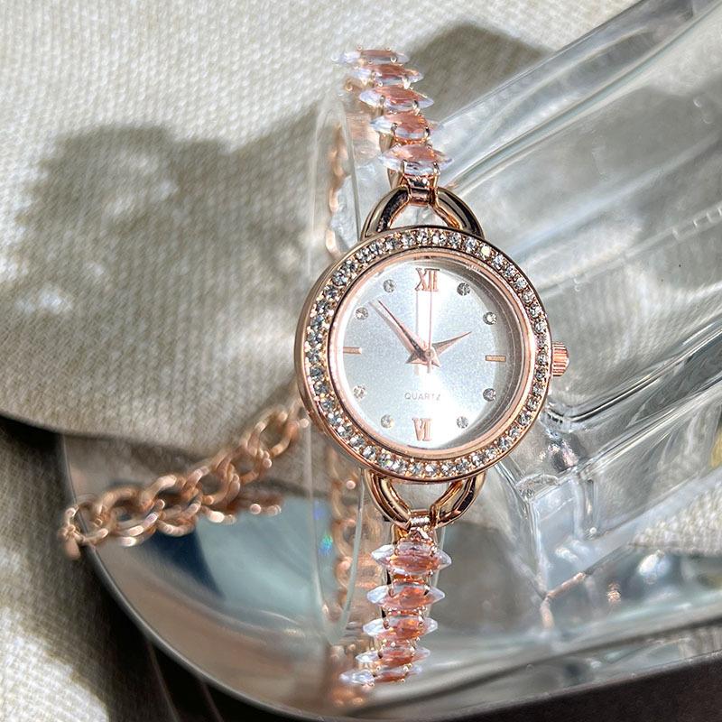 

UTHAI CQ383 Модные женские часы-браслет с инкрустацией бриллиантами, цветные кварцевые часы с подсветкой, роскошные часы в подарок для женщины