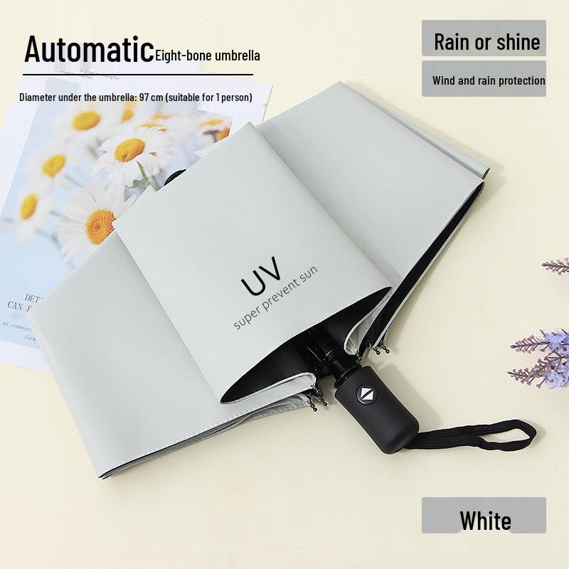 UV Protection Sun & Rain Foldable Umbrella with Black Coating for Students