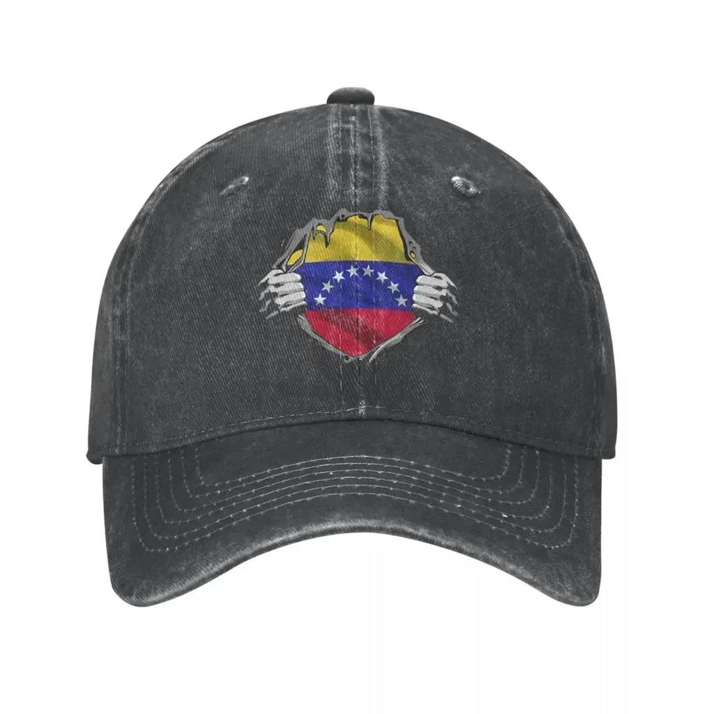 Two Hands Ripping Revealing Flag Of Venezuela Baseball Cap Distressed Washed Venezuelan Headwear Men Women Activities Caps Hat