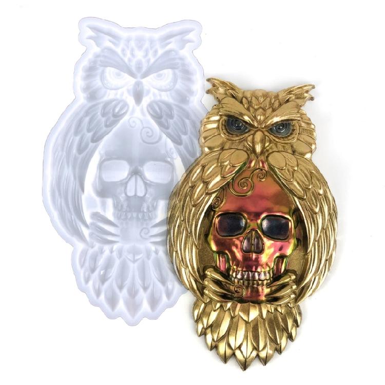 Halloween Eulen Schädel Dekor Form DIY Ornamente Anhänger Epoxidharz Bastelform