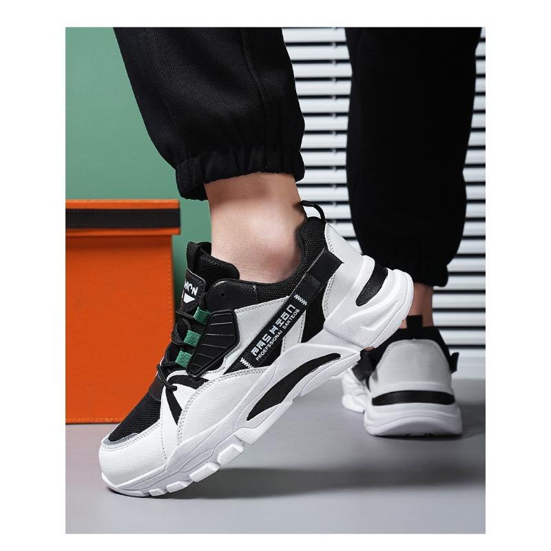 Herren Farbkombination klobige Sneaker atmungsaktives Netz rutschfest lässige Sportschuhe