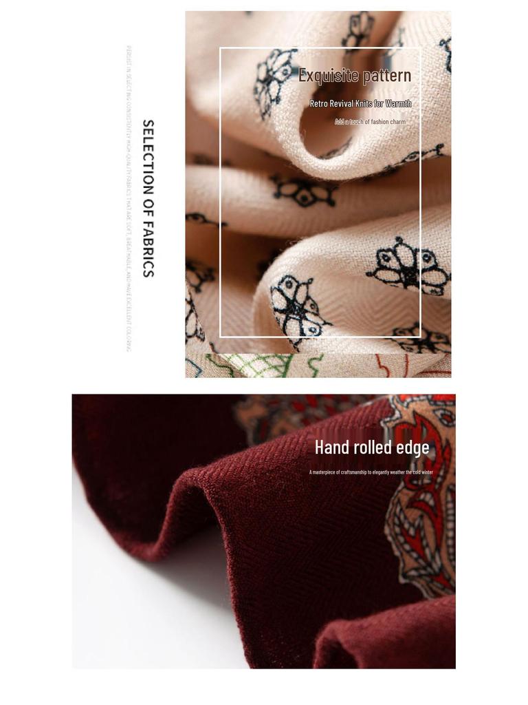 2025 Autumn Women's Elegant Wool Silk Scarf - Versatile & Stylish for Commuting
