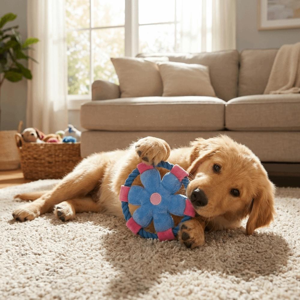 Squeaky Dog Chew Toy Cotton Rope Rope Dog Toy Dog Plate Game Dog Flying Disc Teeth Cleaning