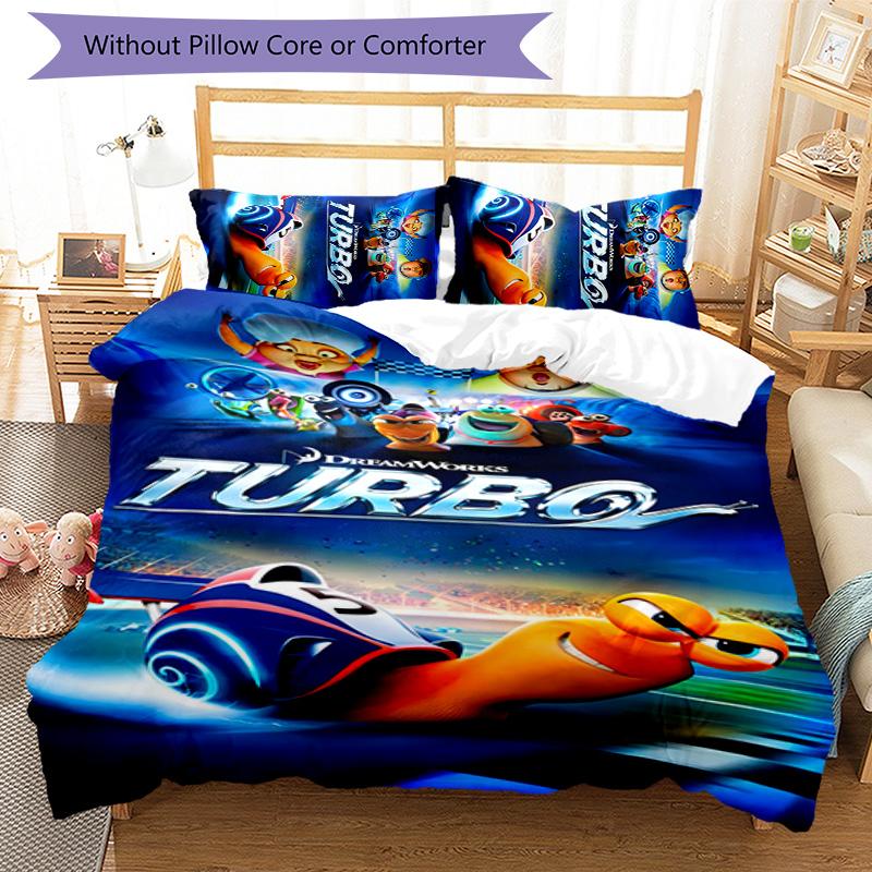 3pcs Turbo pattern bedding set duvet cover set includes duvet cover &pillowcases, perfect all season bedroom decoration & gift