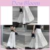 White Gentle Style Midi Skirt For Women Summer High Waist Slim Fit Aline Dressy Fashion