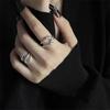 Winding Line Ring 925 Sterling Silver Cross Hollow Stack Wear Niche Design ins Cold Wind Ring