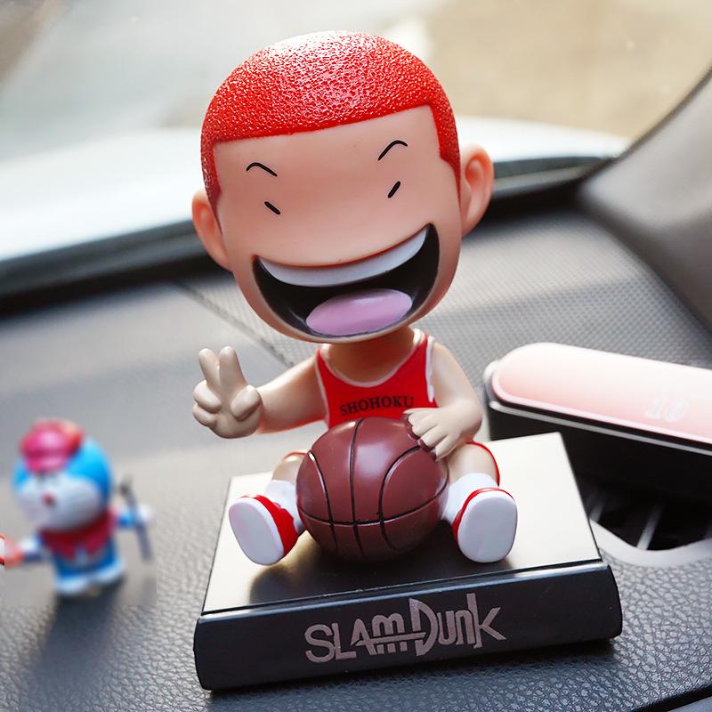 Car Interior Decoration Cartoon Anime Slam Dunk PVC Action Figures Hanamichi Sakuragi Model Shake Head Ornament Auto Accessories
