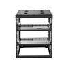 12U Open Frame Network Rack, 585 mm Depth, Wall Mounted or Floor Standing Server Rack, Heavy Duty 4 Post, with Vented Shelves & Mounting Hardware,