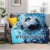 1PC Custom Name Soccer Ball Glass blanket versatile,all-season throw suitable for the living room,bedroom,camping,travel,and gift