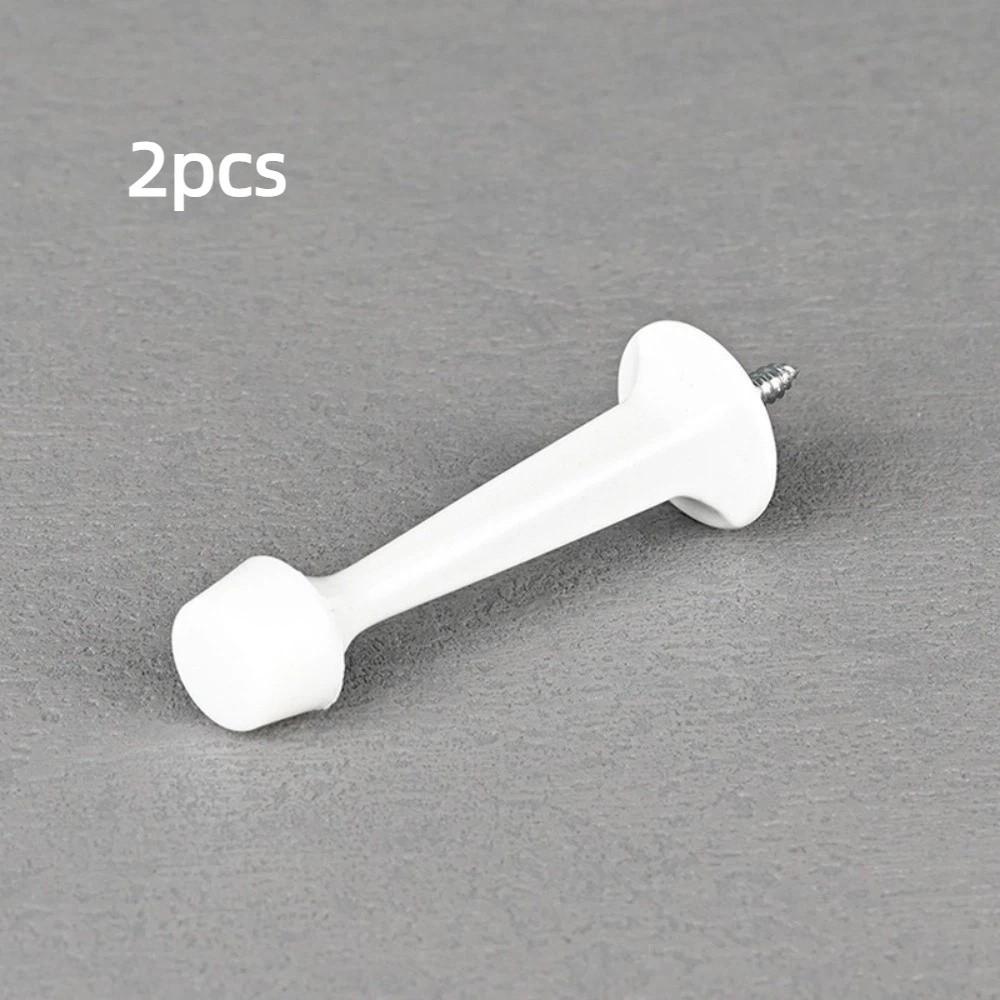 

2pcs Simple Zinc Alloy Door Stopper Wall Mount Safety Buffer Damper Rubber Durable Wall Door Protector Home Hardware білий