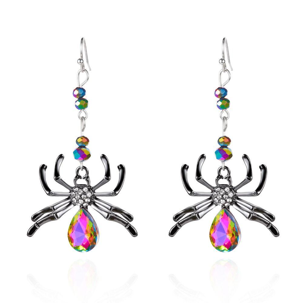 Zink Zinklegierung Strass Hängeohrringe Kristall Spinnenohrringe Mode Halloween Hängeohrringe Hipster