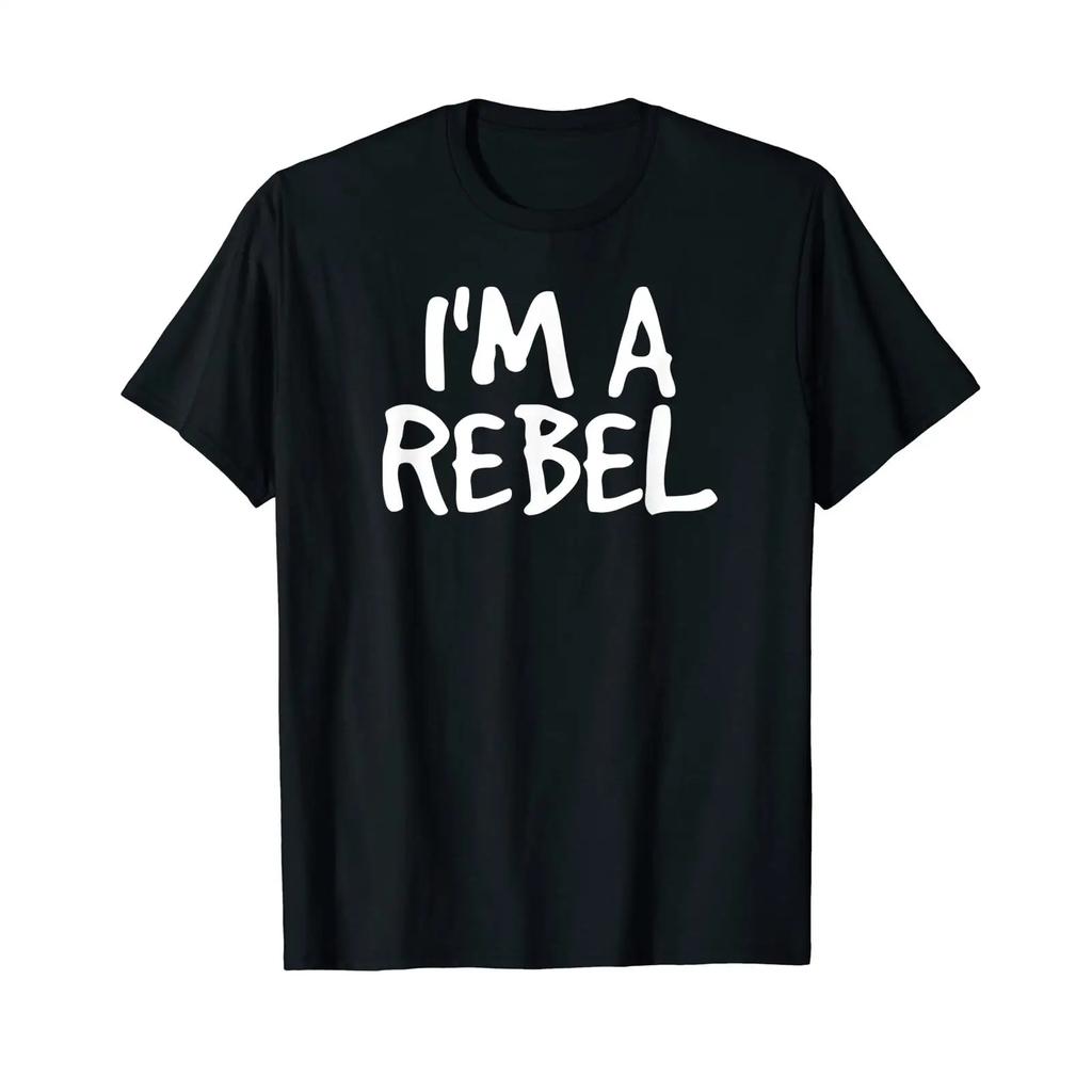 Im a Rebel Funny Status Quo Biker Idea T Shirt Black Vintage Washed Slightly Comfortable Breathable Unisex Homme