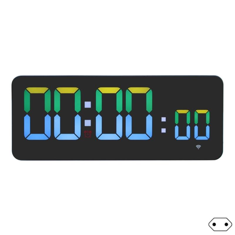Digital Wall Clock WiFi Sync,Digital Clock with Remote Controls,Large Display Wall Clock with Date,Temp for Living Room 1