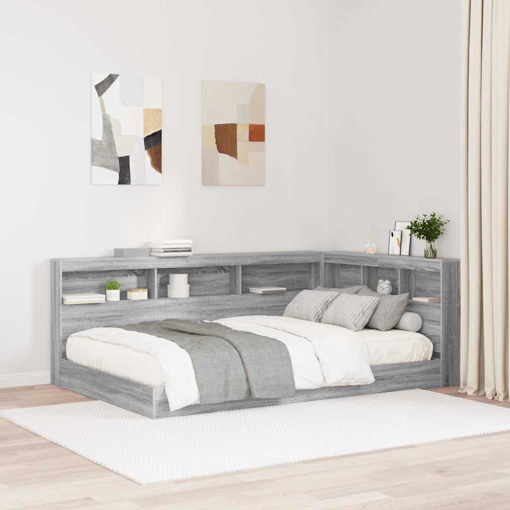 Storage Headboard Grey Sonoma 120 cm Particleboard