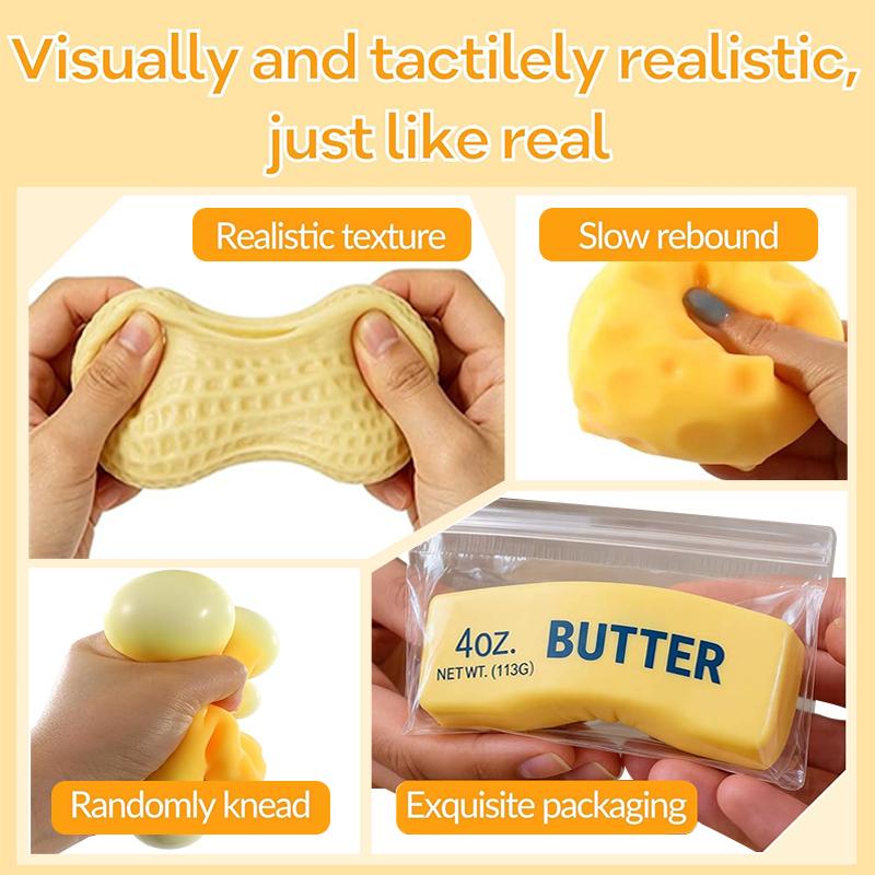 Weicher Realistischer Langsamer Rückprall Käseblock Butterstange Quetsch Stressabbau Gadget Schreibtisch Büro Zubehör Lustiges Angstlösendes Geschenk