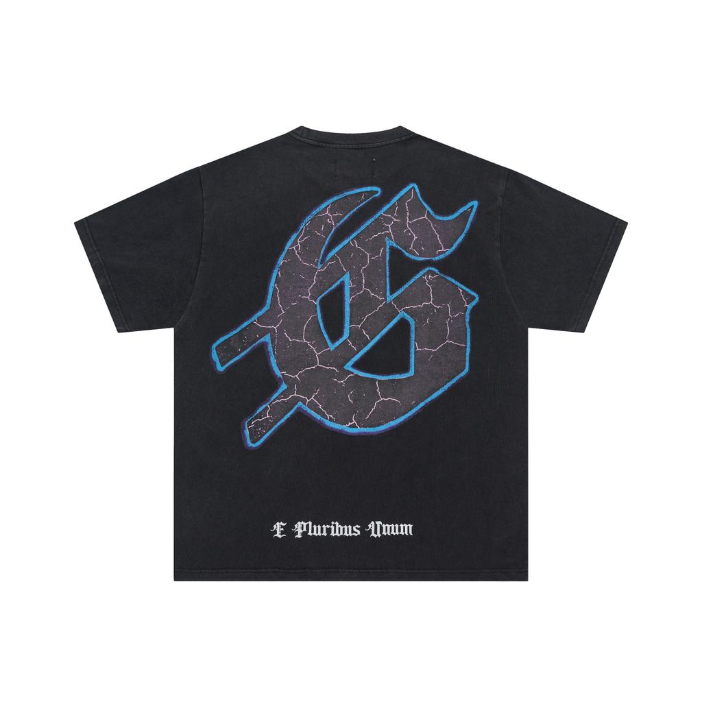 Men's Vintage Washed T-Shirt, Astronaut Print Streetwear Tee