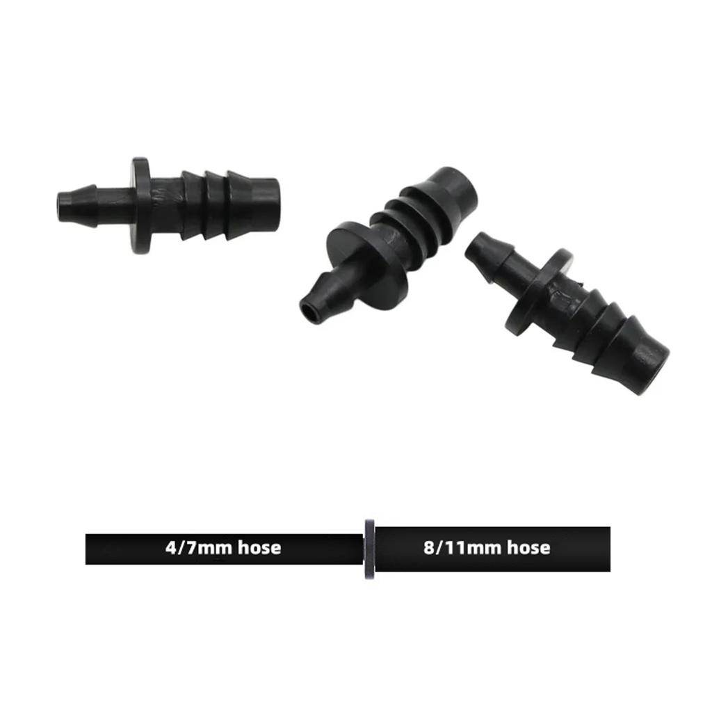 4/7mm Hose to 8/11mm Hose Straight Connector Garden Greenhouse Agriculture Micro-spray Irrigation Multi-barbs Joint 20/50/100Pcs