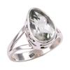 Natural Green Amethyst Gemstone Handmade 925 Solid Silver Gift Ring S.7.5 a0P84