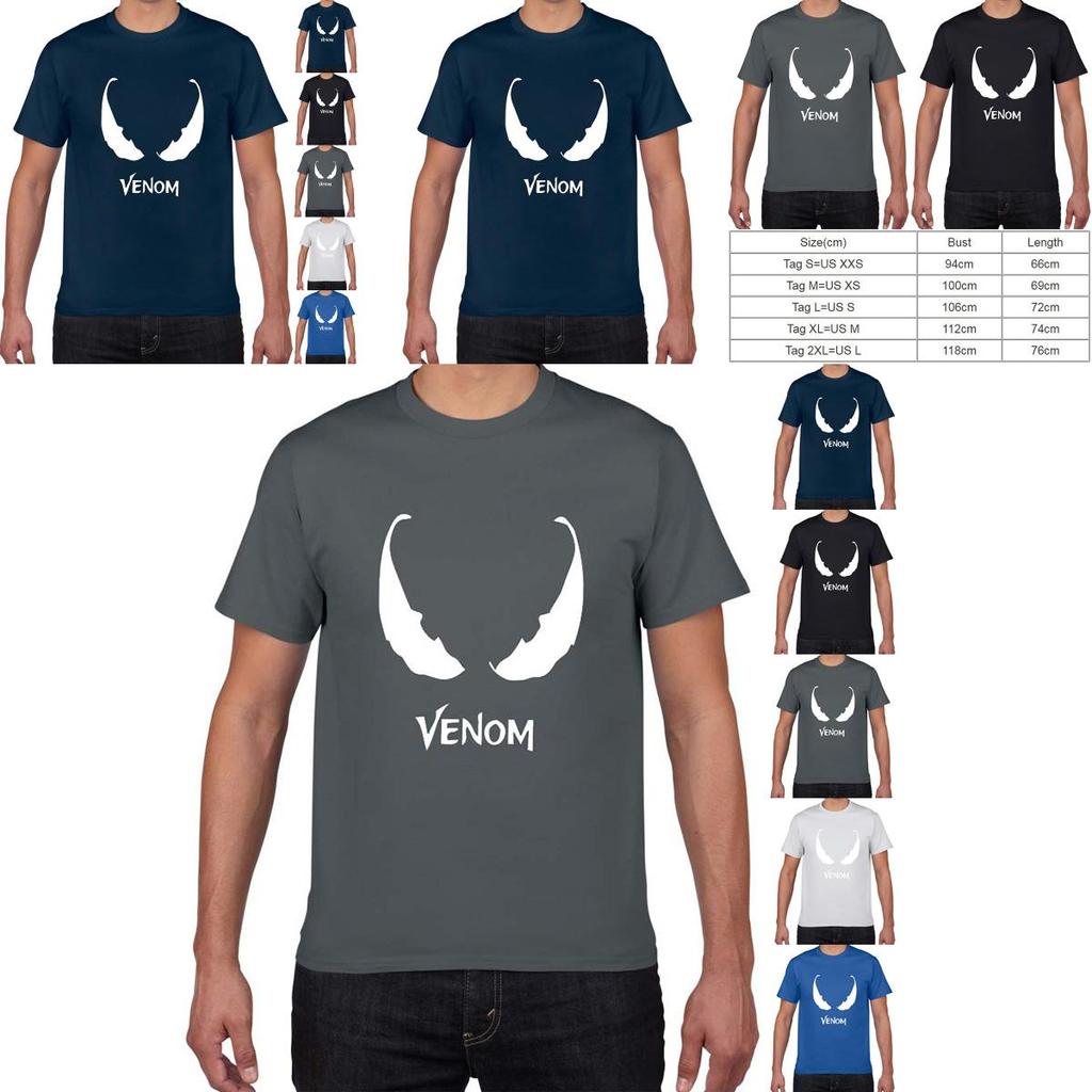 Stylish Comic Venom Spider-man Men Short Sleeve Crew Neck T-shirt For Casual Wear