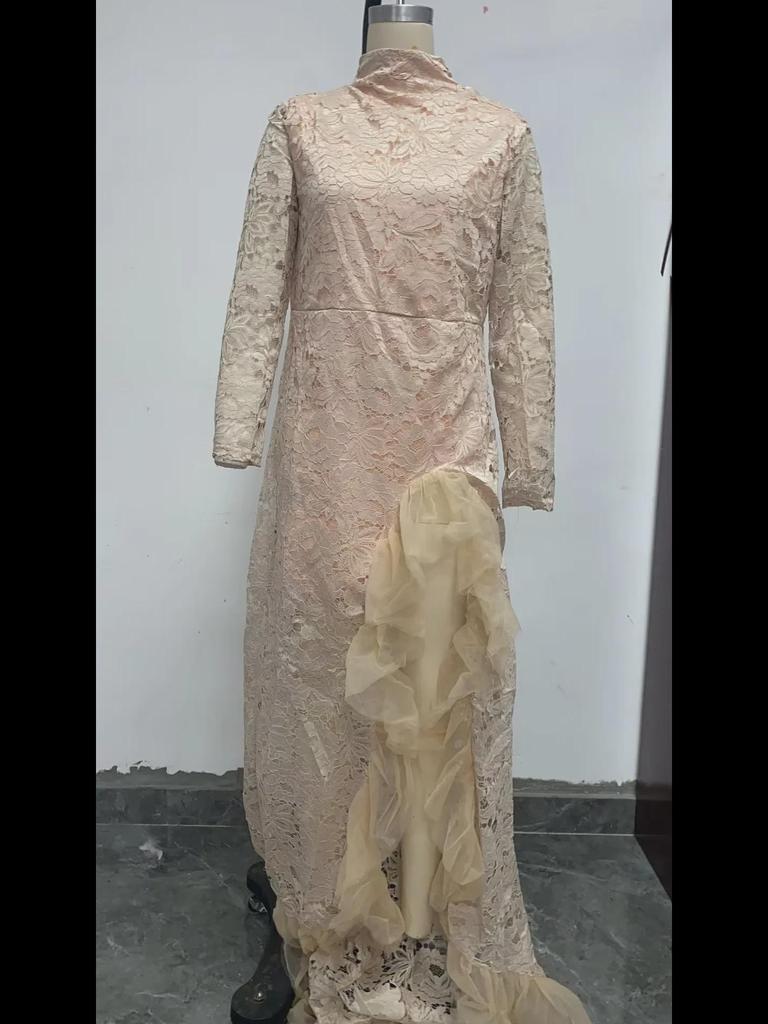 Goldenes Fischschwanz-Abendkleid für Damen – 2025 Neuer eleganter Herbst/Winter-Bankettstil