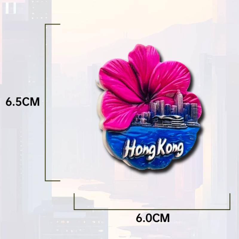 China Hong Kong Fridge Stickers Victoria Peak Travel Souvenirs Bauhinia Fridge Magnets Home Decoration Wedding Gifts