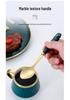 Stainless Steel 24-Piece Cutlery Set with Imitation Ceramic Handles - Includes Knives, Forks, and Spoons in Gift Box.